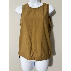 Topo Designs Nylon Utility Tank Vest Khaki Back Pockets Size Small NWOT